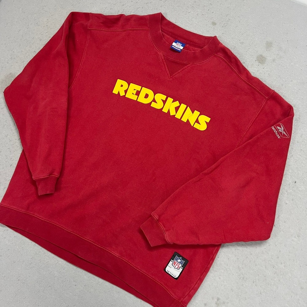 Vintage Reebok NFL Washington Redskins Sweatshirt Red Crewneck Mens Large Y2K